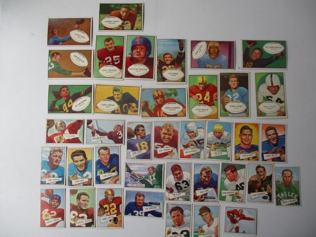 (14) 1953 Topps Football, (23) 1952 Bowman +: 1950 Pat Harder Card - 1953 Topps include Eddie Le Baron. The Pat Harder Card has damaged back - See photos for condition on all cards