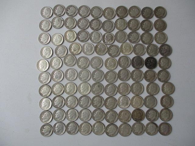 100 Silver Roosevelt Dimes (1 of 3)