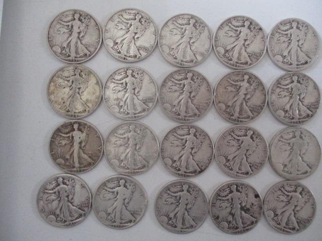 20 Walking Liberty Halfs - 1917, 1934, 1937 with one (1 of 7)