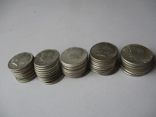 50 Kennedy 40 % Silver Half Dollars (1 of 2)