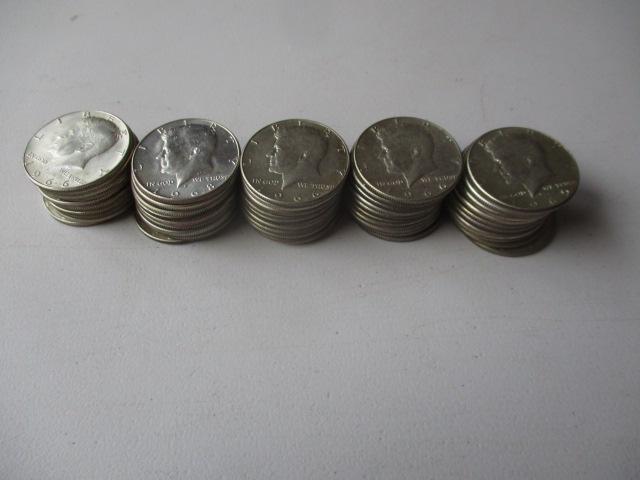 50 Kennedy 40 % Silver Half Dollars (1 of 2)