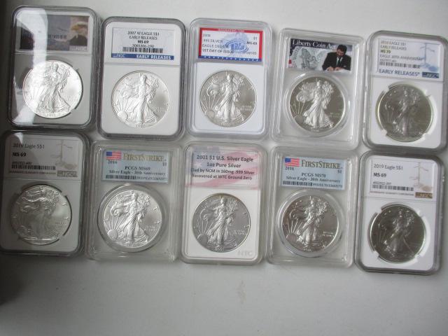 10 Silver Eagle Coins (1 of 11)