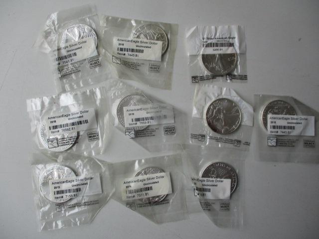 10 Uncirculated Silver Eagle Coins (1 of 5)