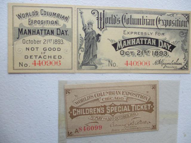 World's Columbian Exposition Oct. 21, 1893 Tickets: See Photos for Condition