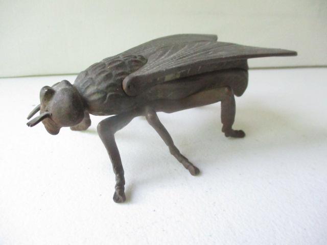 Cast Iron with Brass Legs Fly Match Safe 5" Long (1 of 10)