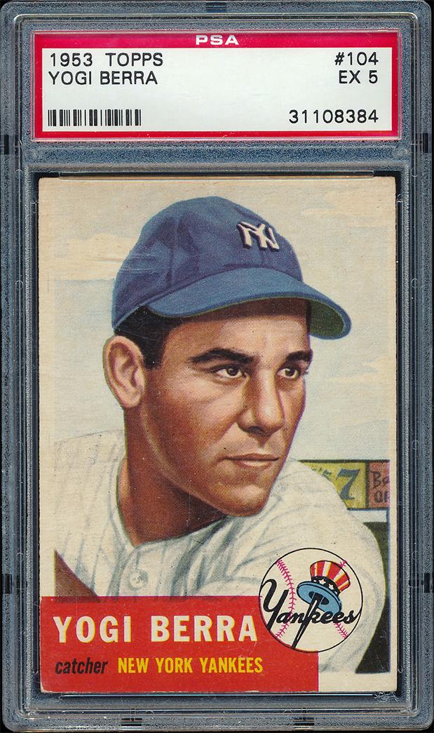 1953 Topps Baseball #104 Yogi Berra PSA 5 (1 of 2)