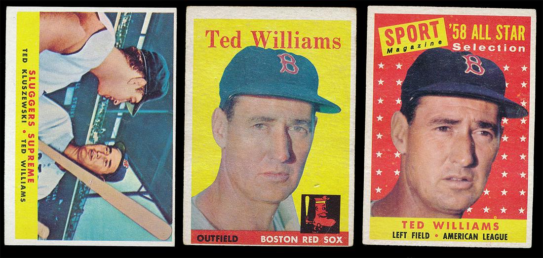 (3) 1958 Topps Baseball Ted Williams Cards (1 of 2)