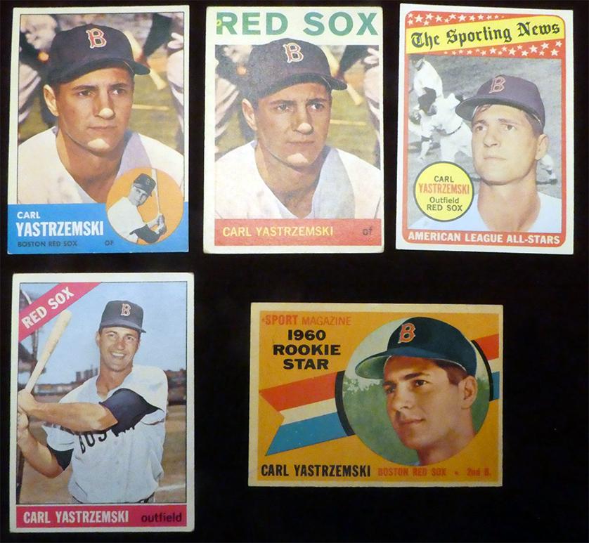 (5) 1960's Carl Yastrzemki Topps Cards w/Rookie (1 of 2)