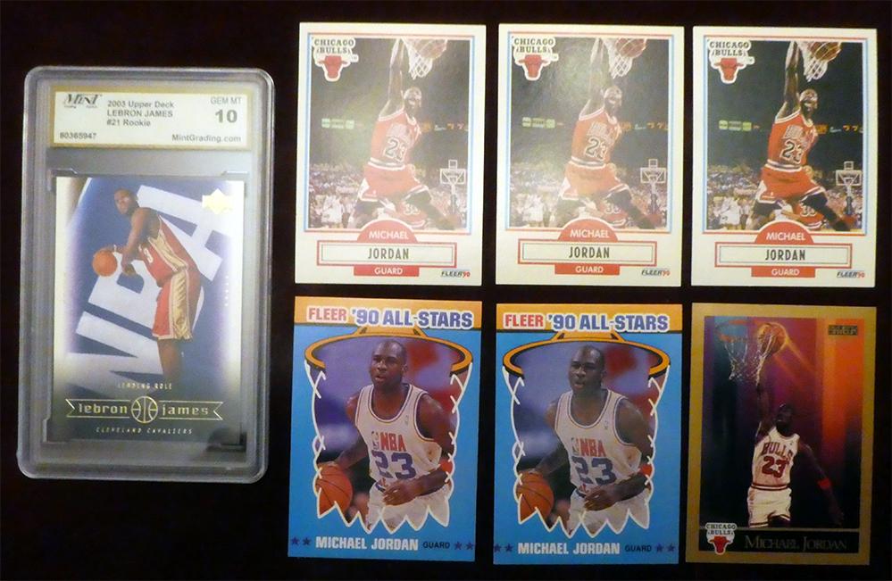 Michael Jordan and Lebron James Card Lot (1 of 1)