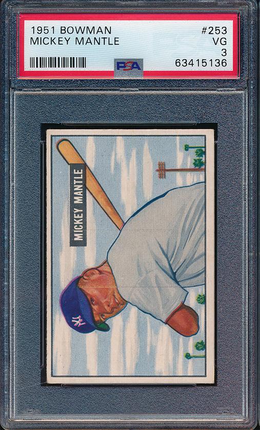 1951 Bowman Baseball #253 Mickey Mantle PSA 3 (1 of 2)
