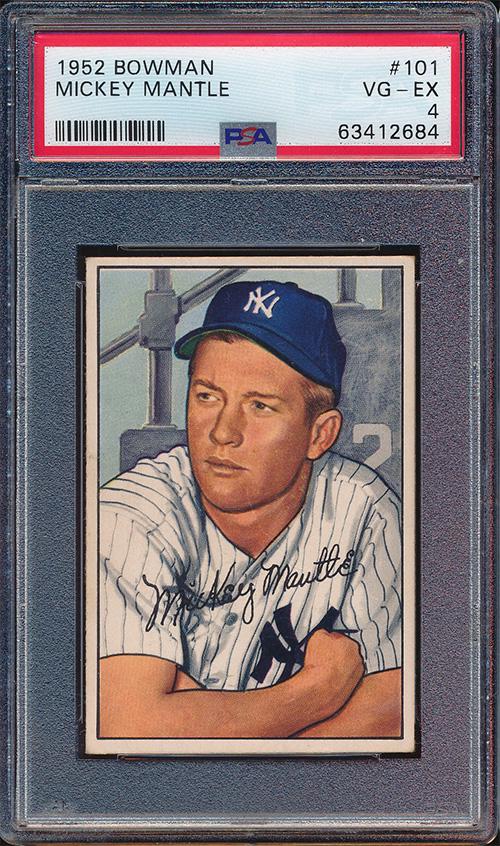 1952 Bowman Baseball #101 Mickey Mantle PSA 4 (1 of 2)
