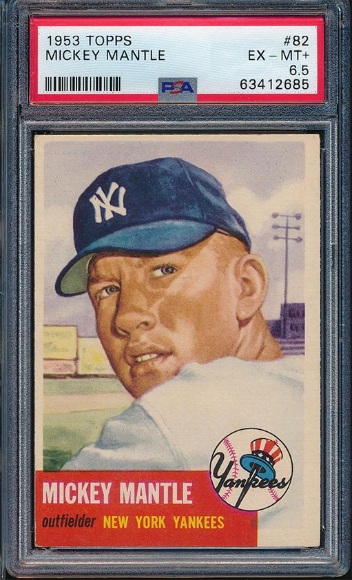 1953 Topps Baseball #82 Mickey Mantle PSA 6.5 (1 of 2)