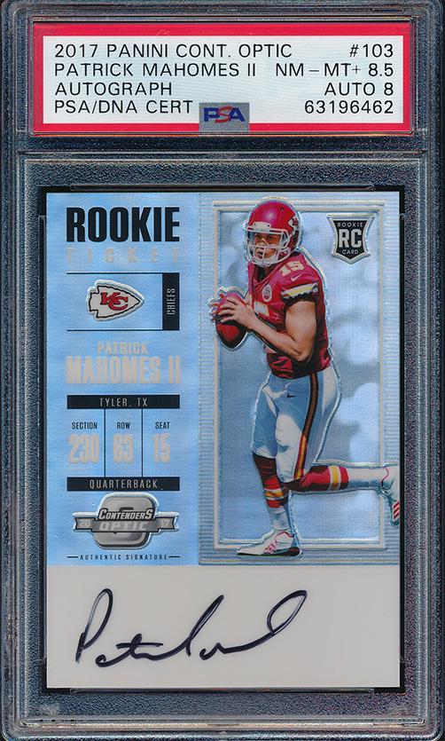 2017 Panini Cont. Optic #103 Mahomes II PSA 8.5/8 (1 of 2)