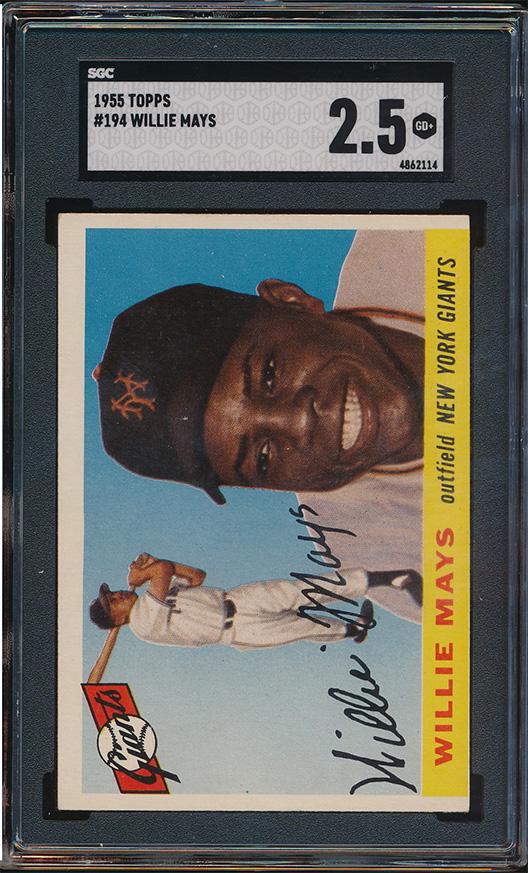 1955 Topps Baseball #194 Willie Mays SGC 2.5 (1 of 2)