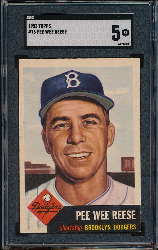 1953 Topps Baseball #76 Pee Wee Reese SGC 5 (1 of 2)