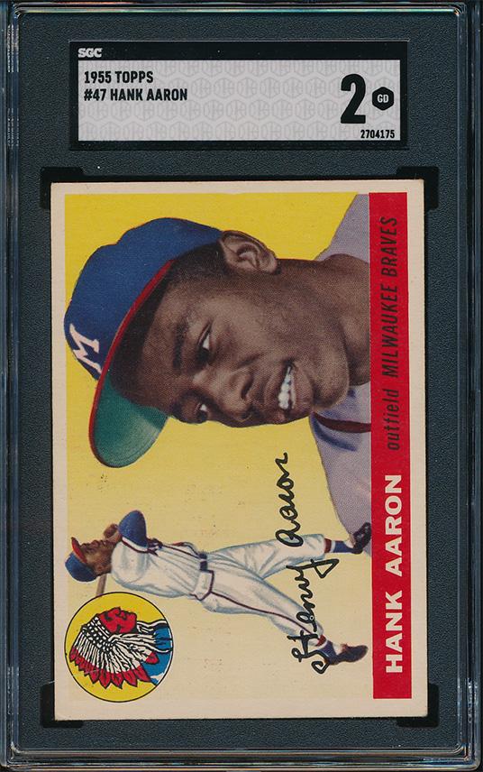 1955 Topps Baseball #47 Hank Aaron SGC 2 (1 of 2)