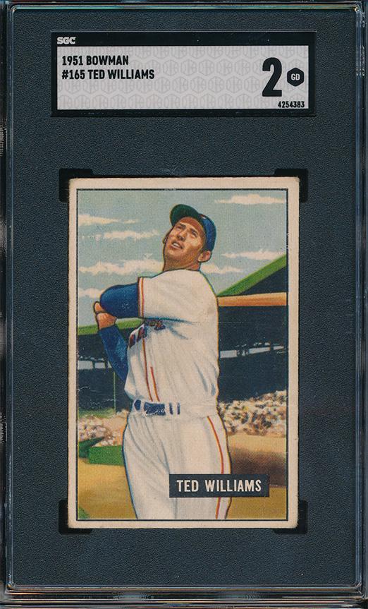 1951 Bowman Baseball #165 Ted Williams SGC 2 (1 of 2)