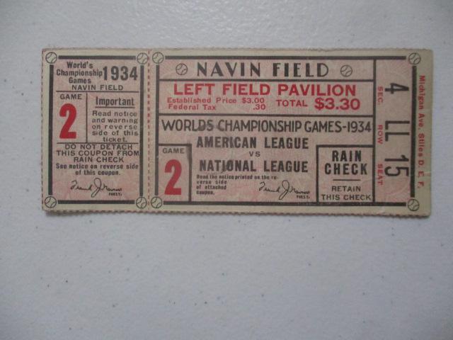 1934 World Series Game 4 Navin Field Ticket (1 of 4)