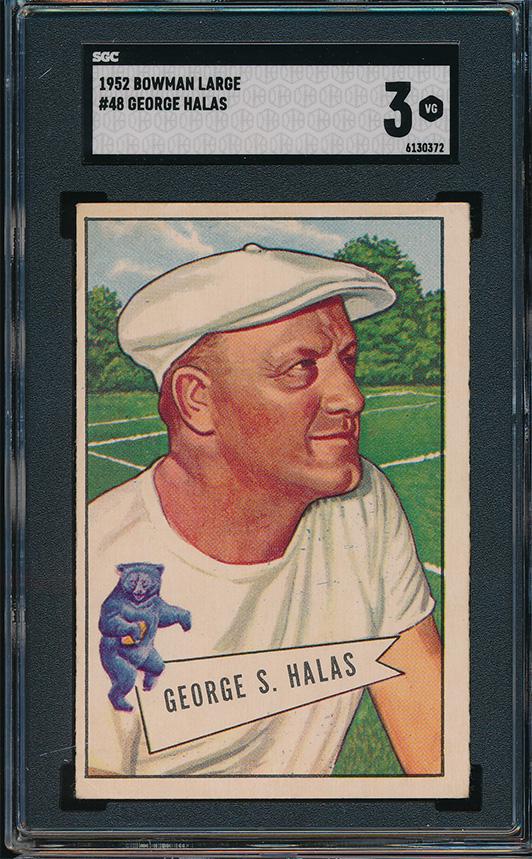 1952 Bowman Lg. Football #48 George Halas SGC 3 (1 of 2)
