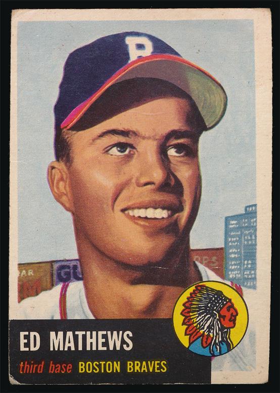 1953 Topps Baseball #37 Ed Mathews Vg (1 of 2)