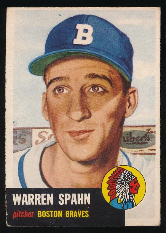 1953 Topps Baseball #147 Warren Spahn Vg (1 of 2)