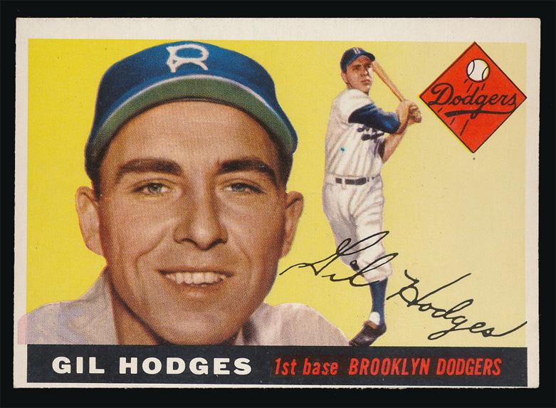 1955 Topps Baseball #187 Gil Hodges Ex+ oc (1 of 2)