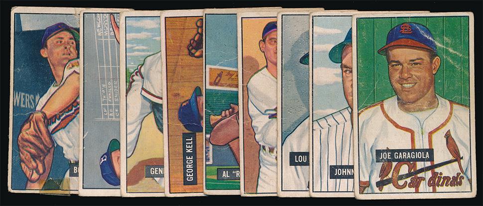 1951 Bowman Baseball 9 Off Grade Star Cards P/Vg (1 of 2)