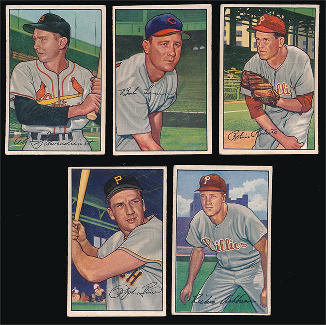 1952 Bowman Baseball 5 Superstar Cards Vg/Ex (1 of 2)