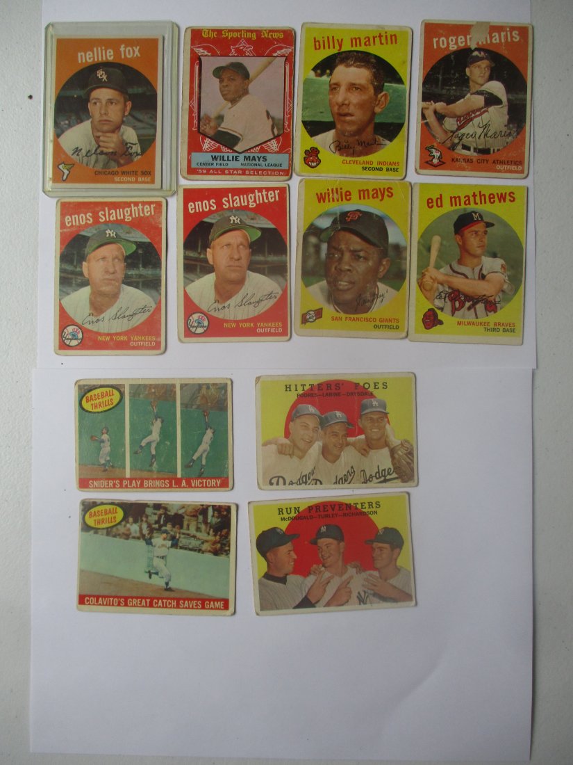 1959 Topps Baseball Cards Willie Mays, Roger Maris + (1 of 20)