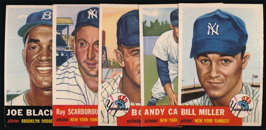 1953 Topps Baseball 5 Diff. Better Low #'s Exmt (1 of 2)