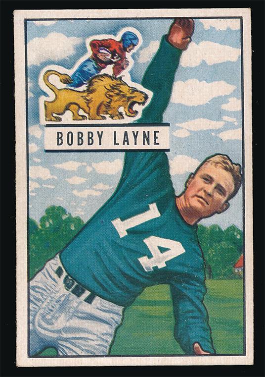 1951 Bowman Football #102 Bobby Layne Ex (1 of 2)