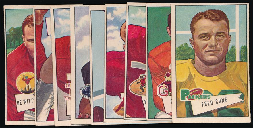1952 Bowman Large Football 9 Different Low #'s Ex (1 of 2)