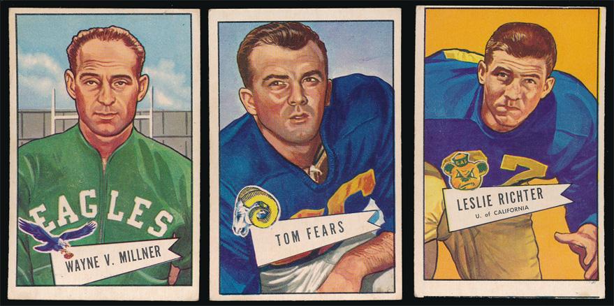 1952 Bowman Large Football 3 Star Cards (1 of 3)
