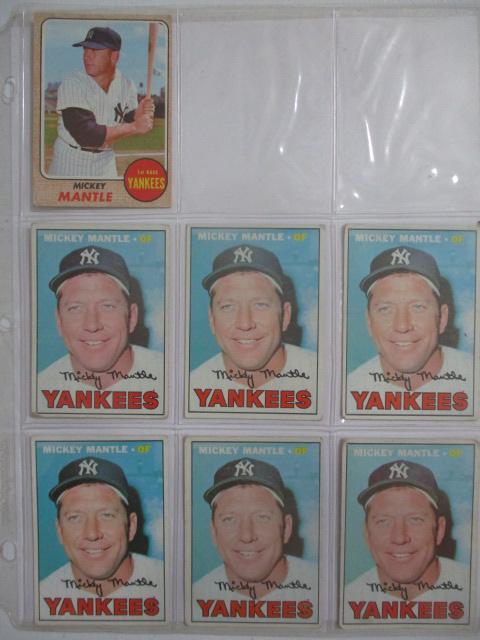 6 - 1967 & 1 1968 Topps Mickey Mantle Baseball Cards (1 of 15)