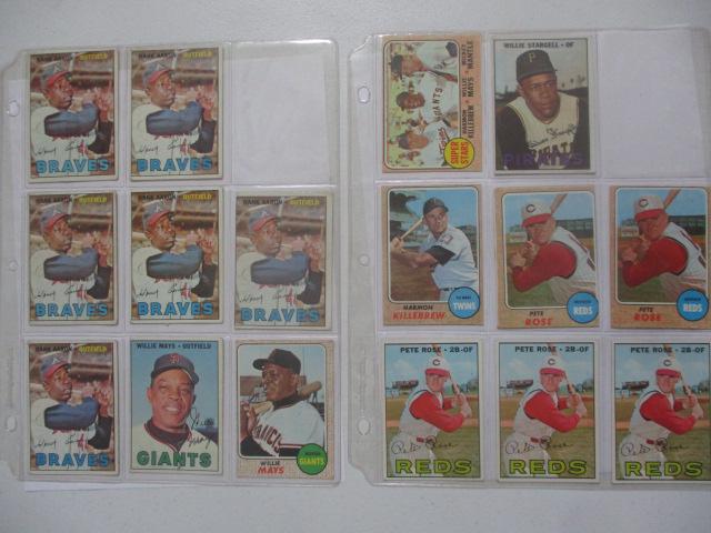 6 - 1967 Hank Aaron Topps Baseball Cards + (1 of 8)
