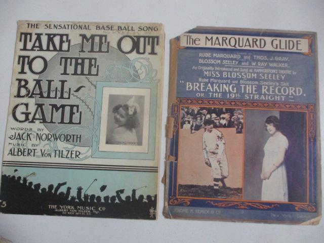 Take Me Out to the Ballgame & Other Sheet Music: Marguard Glide. Take Me Out of the Ballgame Sheet Music pages are loose. Marguard Glide has tape and Chipped Edges - See Photos