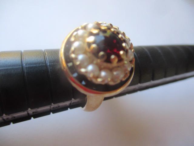 Lucien Piccard 14K Pearl & Ruby Ring - Original Tag (1 of 3)