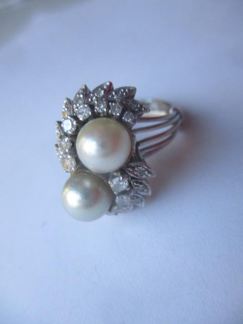 14K Diamond & Pearl Ring (1 of 4)