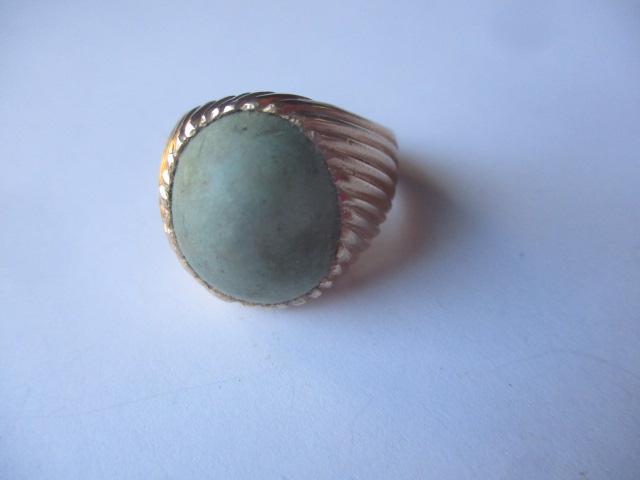 18K Worn Low Quality Turquoise Ring (1 of 5)