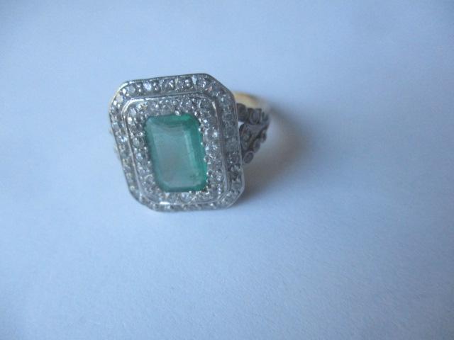 18K Emerald & Diamond Tiffany Platinum Ring (1 of 6)