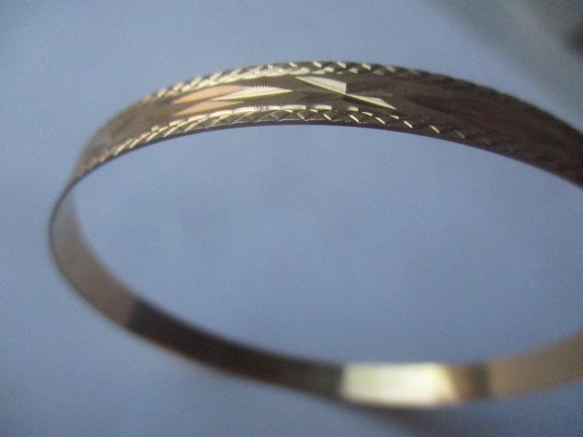 14K Gold Bangle Bracelet - 1/4" Wide (1 of 3)
