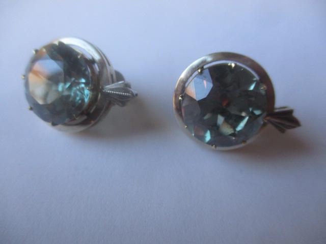 14K Gold & Amethyst Earrings - Back not gold - 2 Tone (1 of 2)