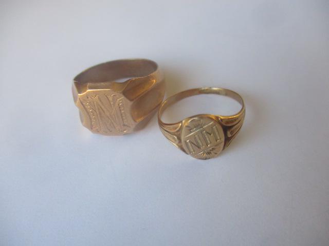 2 - 14K Signet Rings (1 of 4)