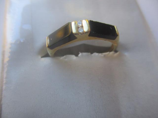 14K Onyx & Diamond Ring (1 of 3)