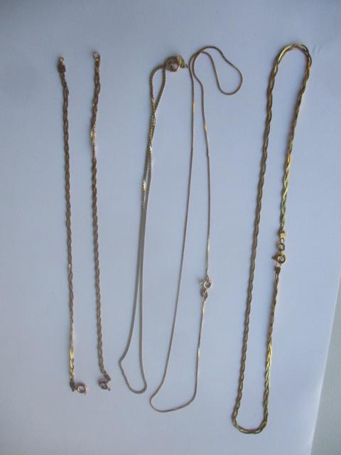 14K Chains 18", 16", 15" & 2 7" Bracelets (1 of 6)