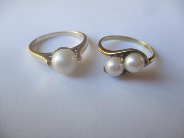 14K Pearl Ring & 10K Pearl Rings (1 of 3)