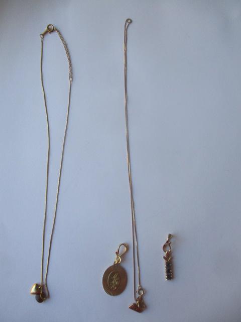 14K 18" & 16" Necklaces and 2 14K Charms (1 of 5)