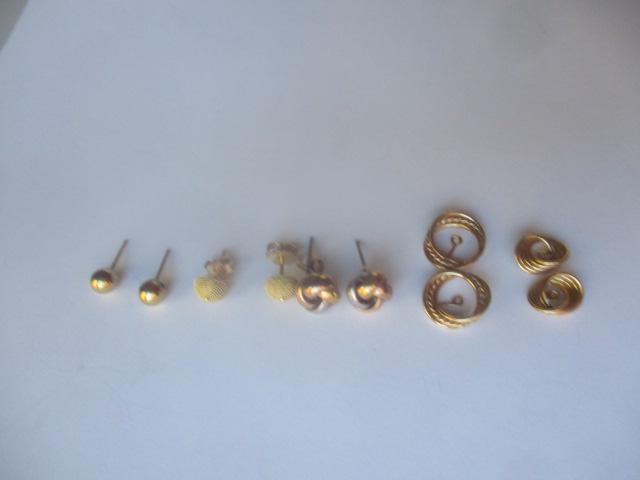 3 14K Earrings & 2 pairs of Earring Jackets (1 of 5)