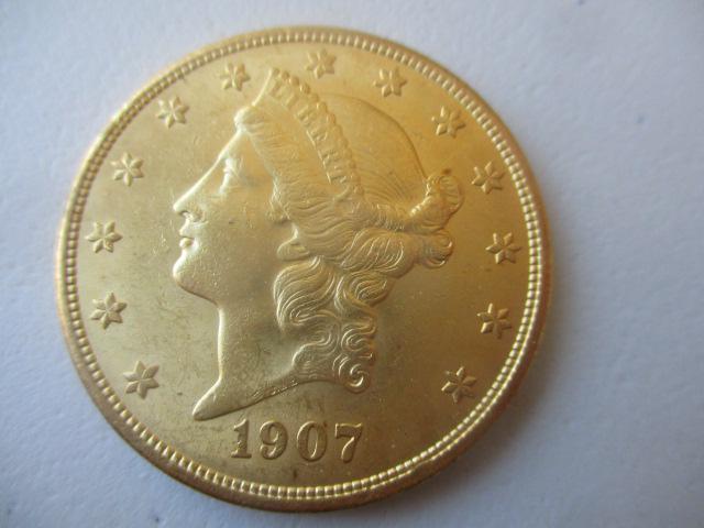 1907 Liberty Head 20 Dollar Coin (1 of 2)