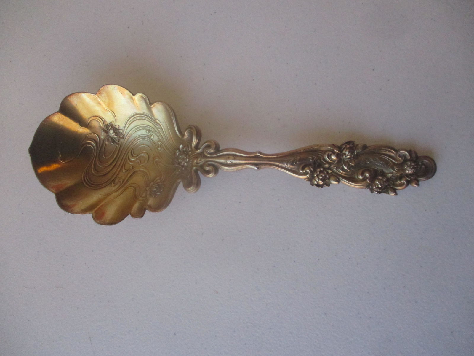 Sterling Whiting Large Heavy Serving Spoon 9 1/2" (1 of 5)